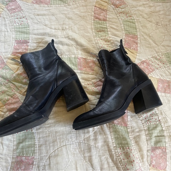 Zara Black Ankle Boots with Silver Zipper - Picture 4 of 7